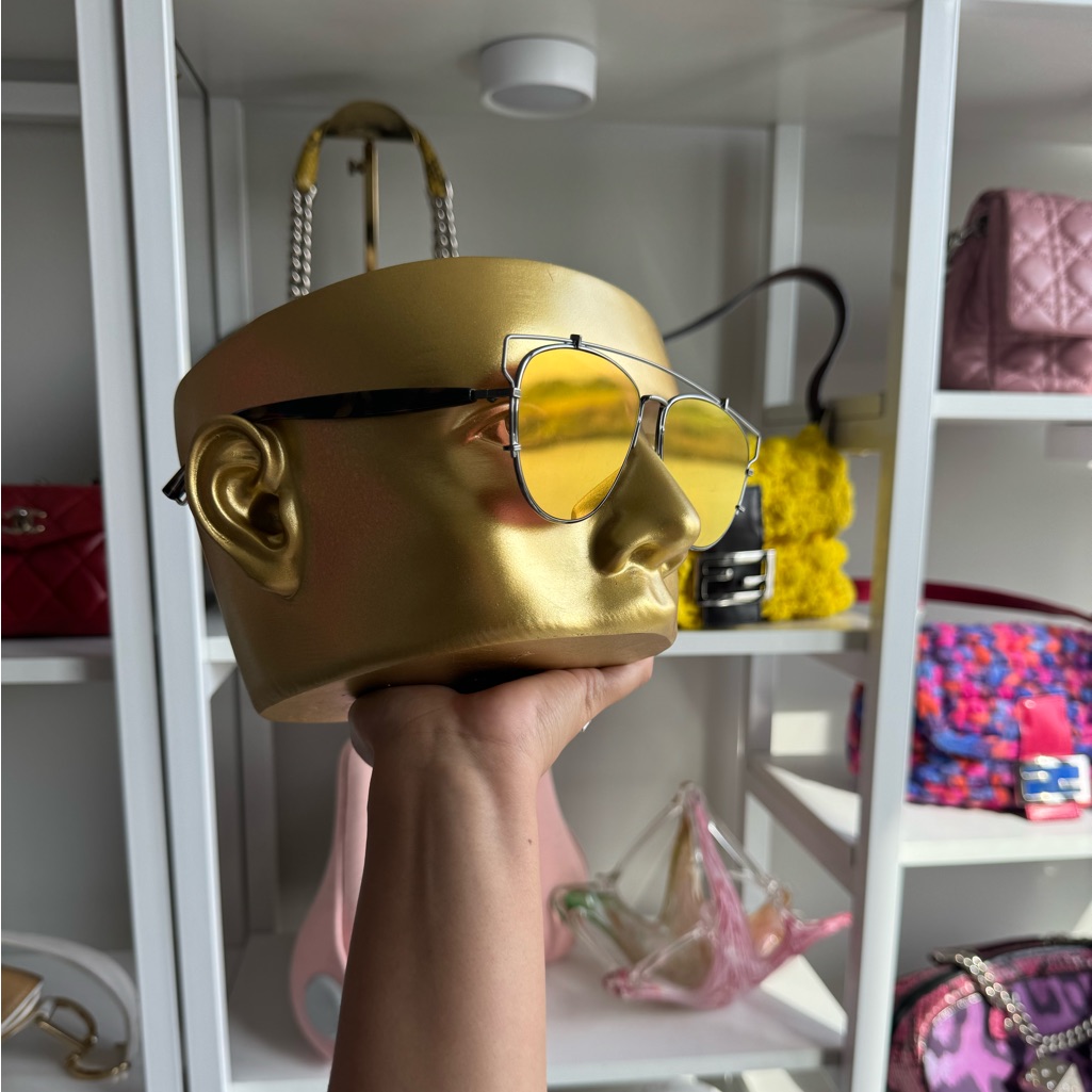 Dior Technologic Orange Mirrored Aviator Sunglasses